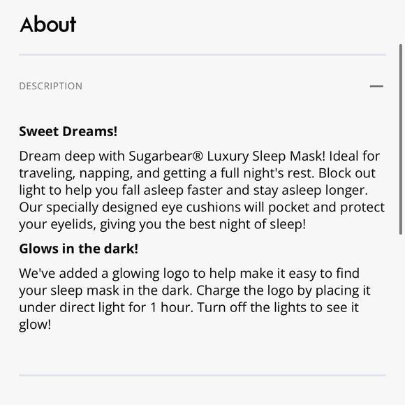 Sugarbear luxury sleep mask - Picture 5 of 10